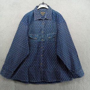 Marcello Sport Shirt Mens XXL Navy Blue Multi Plaid Snap‎ Up Western Pockets